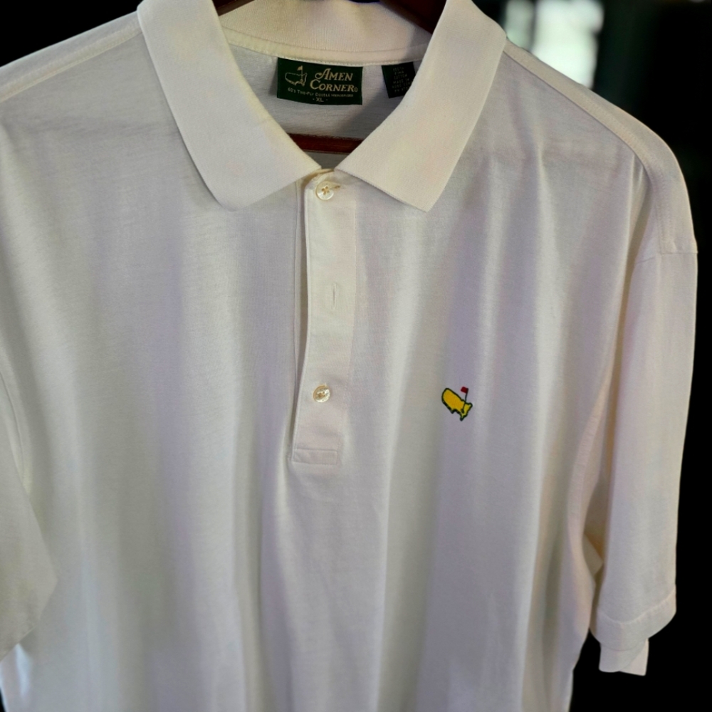 Mens Masters Golf Shirt Size Xl. White. Pima Cotton.